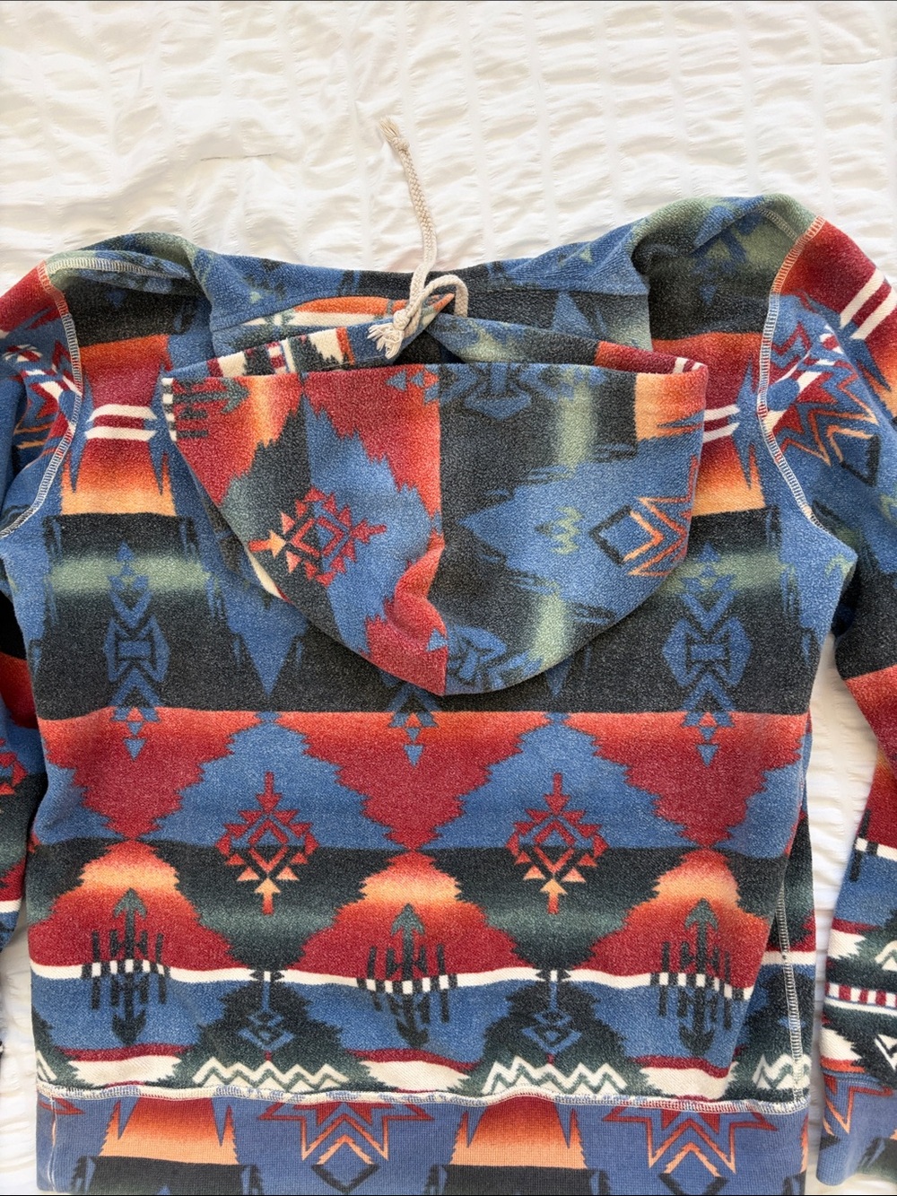Ralph Lauren pullover hoodie with bold Aztec pattern. Cotton blend. Heavyweight - Picture 4 of 12
